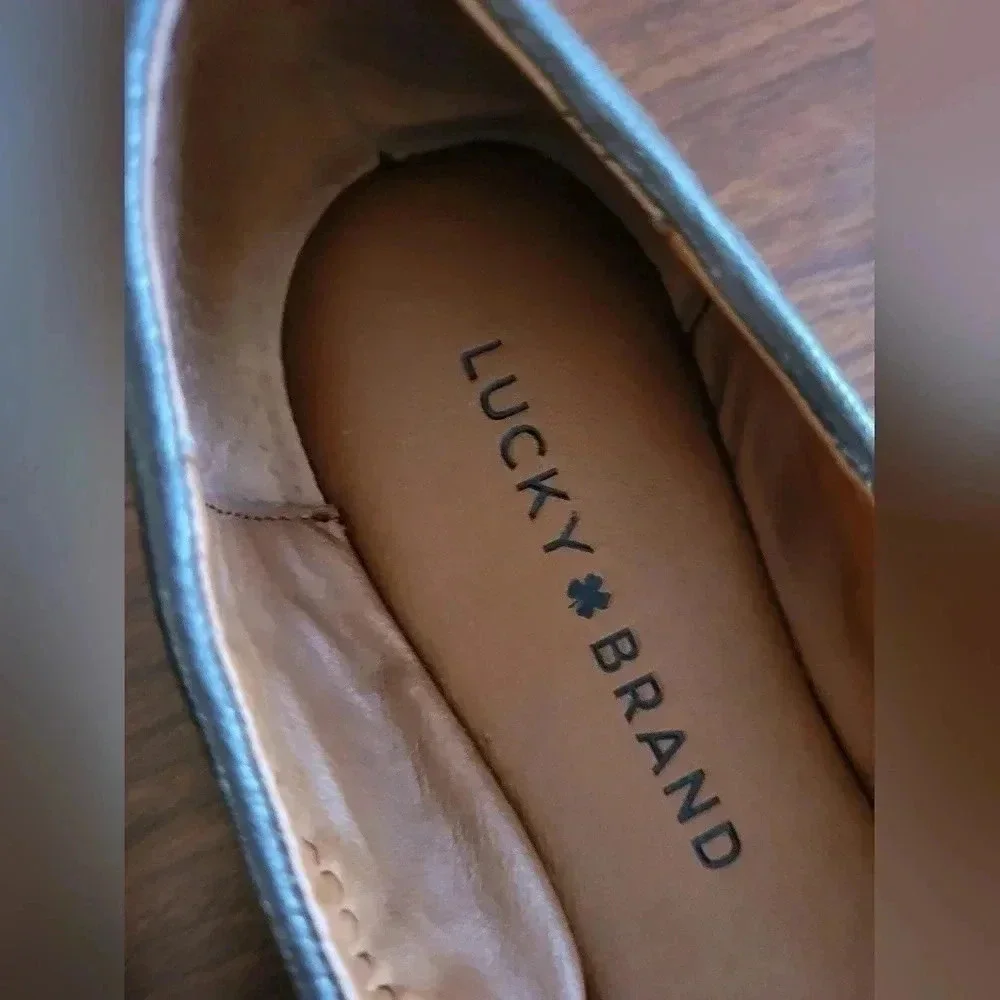 Lucky Brand Career Wear Minimalist Brown Emmie Round Toe Ballet Flats(7.5)